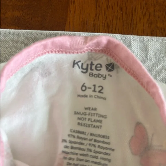 Kyte Baby Pink and White Butterfly Footie